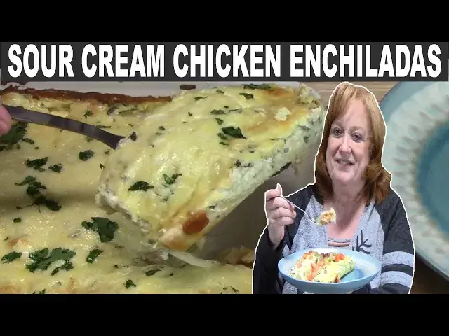 'Video thumbnail for EASY SOUR CREAM CHICKEN ENCHILADAS RECIPE'