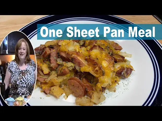 'Video thumbnail for ONE SHEET PAN MEAL WITH SAUSAGE AND POTATOES RECIPE | EASY COOK WITH ME'