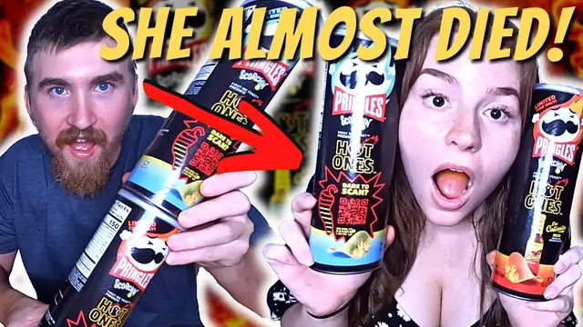 'Video thumbnail for We Tried Hot Ones Pringles! Los Calientes Rojo vs Verde'