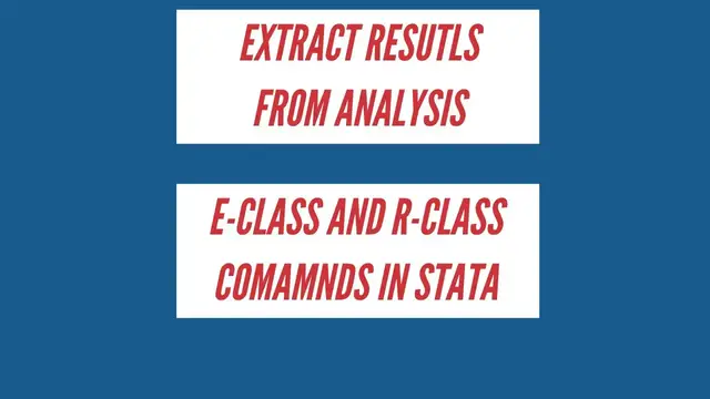 'Video thumbnail for Extract Results From Analysis | E-Class and R-Class Commands in Stata'