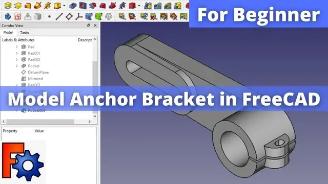 'Video thumbnail for Model Anchor Bracket in FreeCAD I  FreeCAD Part Design I  FreeCAD Tutorials I  Mechnexus I'