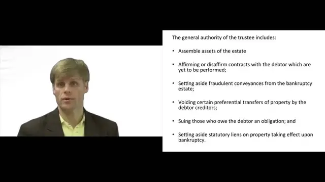 'Video thumbnail for Role of Trustee in Bankruptcy'