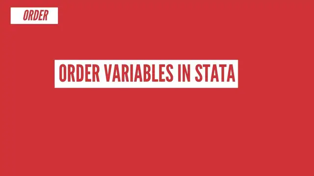 'Video thumbnail for Order Variables in Stata | Reorder Variables in Stata'