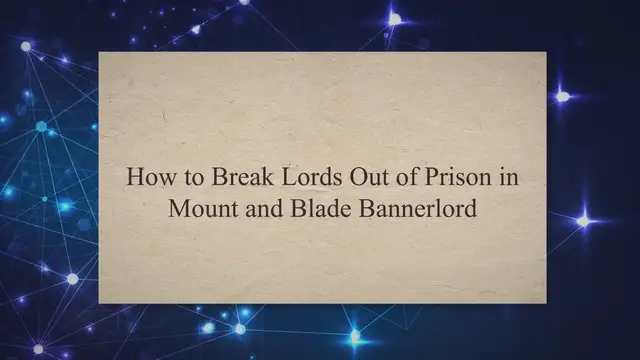 'Video thumbnail for How to Break Lords Out of Prison in Mount and Blade Bannerlord'