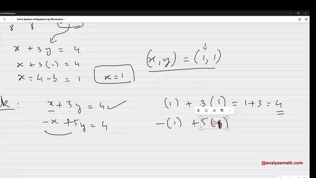 'Video thumbnail for Solve 2 by 2 System of Equations by  Elimination'