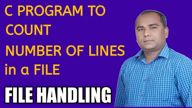'Video thumbnail for C Program to COUNT Number of LINES in a File | File Handling in C'