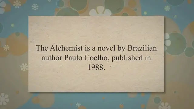 'Video thumbnail for The Alchemist by Paulo Coelho '