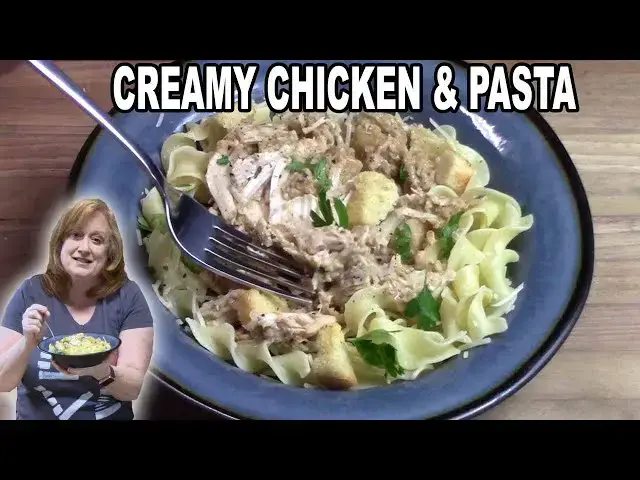 'Video thumbnail for Cheesy CREAMY CAESAR CHICKEN & Pasta CROCKPOT MEAL'