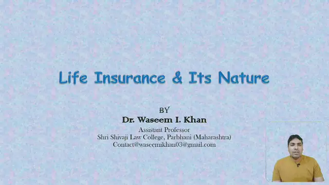 'Video thumbnail for Principle of Insurable Interest | lecture on insurance law | Principles of Insurance Contract - 10'