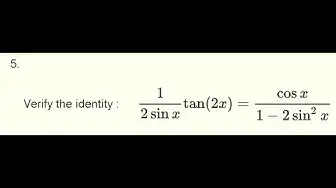 'Video thumbnail for Verify Trigonometric Identities - Grade 12'