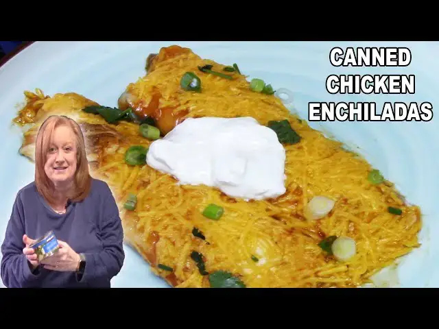 'Video thumbnail for CANNED CHICKEN ENCHILADAS, Easy Taco Flavored Recipe'