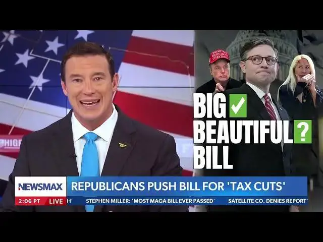 'Video thumbnail for Newsmax host says he thinks Trump might be "working in tandem with Elon here to tank his own bill "'