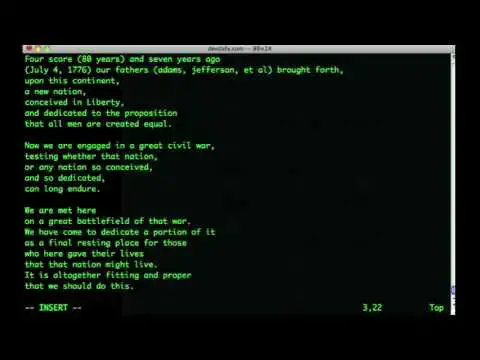 'Video thumbnail for The vi Editor - Lesson 3 - Inserting Text'