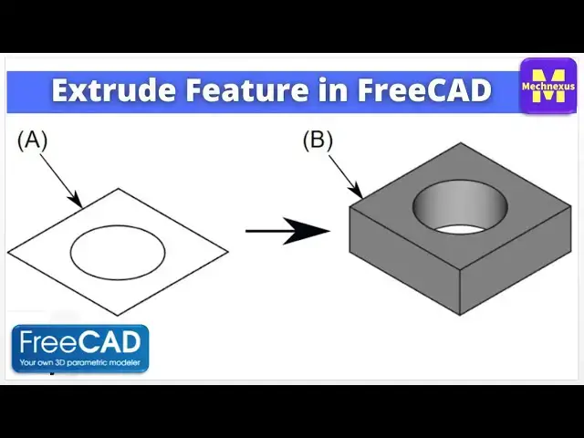 'Video thumbnail for Extrude Feature in FreeCAD | FreeCAD Beginner Tutorial   Mechnexus'