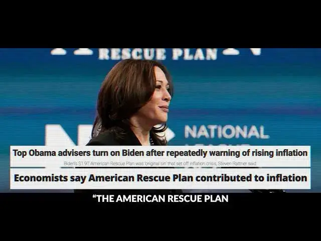'Video thumbnail for Crazy Kamala cast the tie breaking vote on MASSIVE SPENDING BILLS that caused the INFLATION CRISIS!'