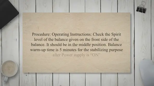 'Video thumbnail for SOP for Operation and Calibration of Analytical Balance'