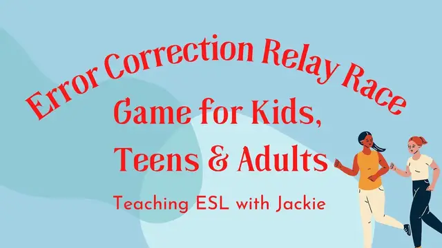 'Video thumbnail for Error Correction TEFL Relay Race | ESL Correcting Errors Game for Kids, Teens & Adults'