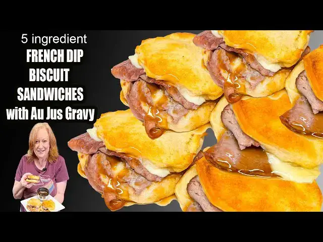 'Video thumbnail for FRENCH DIP BISCUIT SANDWICH 5 INGREDIENT MEAL IDEA'