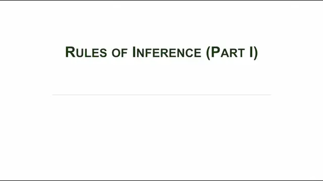 'Video thumbnail for Rules of inference (Part I)'