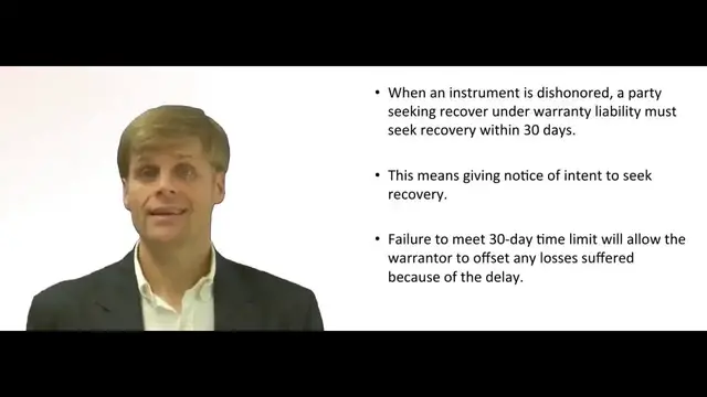 'Video thumbnail for Time Limitations on Warranty Liability for Negotiable Instrument'
