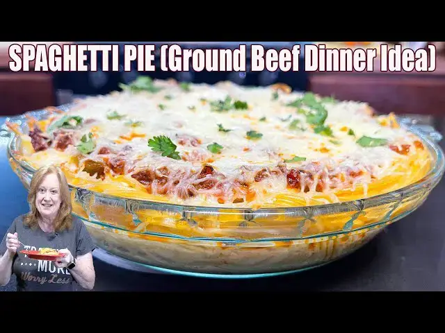 'Video thumbnail for SPAGHETTI PIE A Ground Beef Recipe Perfect for An Easy Dinner'