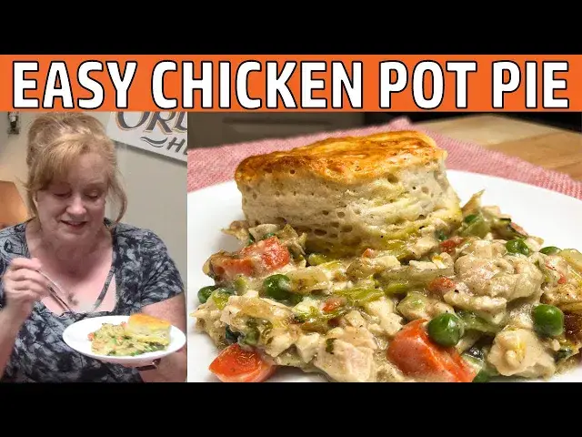 'Video thumbnail for CHICKEN POT PIE CASSEROLE WITH EASY BISCUIT CRUST COOK WITH ME DINNER'
