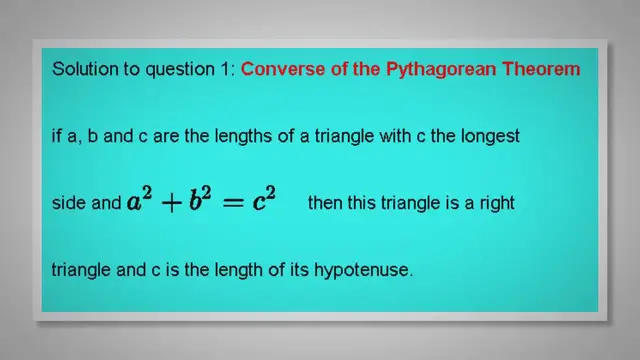 'Video thumbnail for The  Converse of the Pythagorean Theorem'
