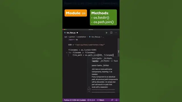 'Video thumbnail for How to List Files in a Directory with Python'