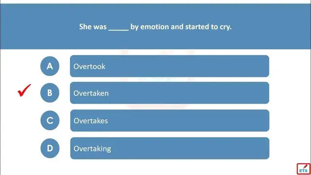'Video thumbnail for English Verb Tenses: Overtook, Overtakes, Overtaken, Overtaking Quiz'
