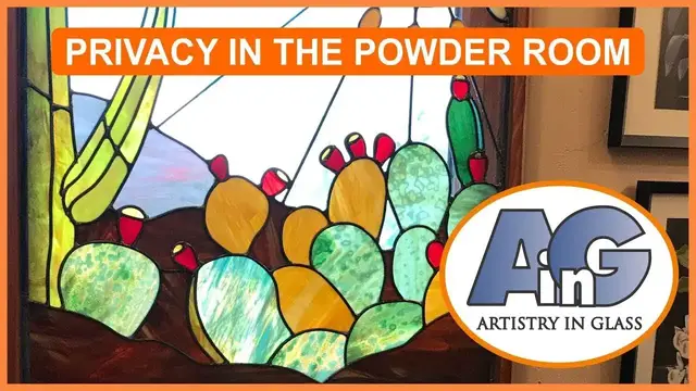 'Video thumbnail for Stained glass provides privacy in powder room'