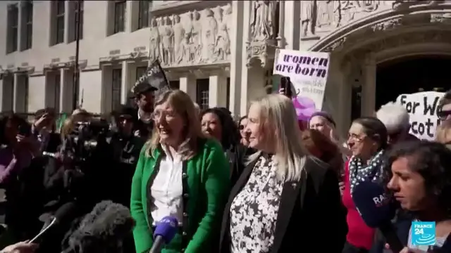 'Video thumbnail for Legal definition of woman is based on biological sex, UK supreme court rules'