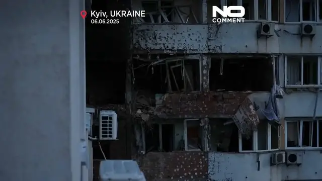 'Video thumbnail for Kyiv hit by new wave of Russian missile and drone strikes: 4 dead, 20 injured'