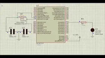 'Video thumbnail for Blinking LED using PIC microcontroller and Simulation with Proteus'
