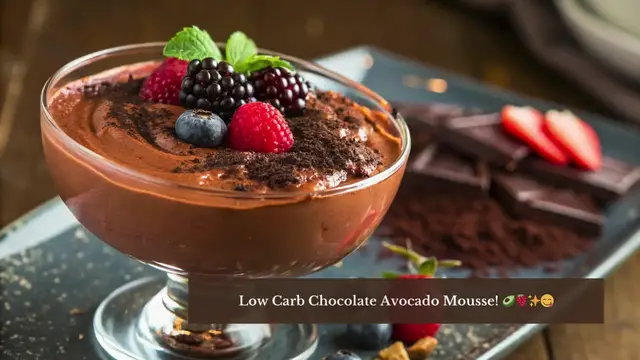 'Video thumbnail for Decadent Low Carb Chocolate Avocado Mousse'