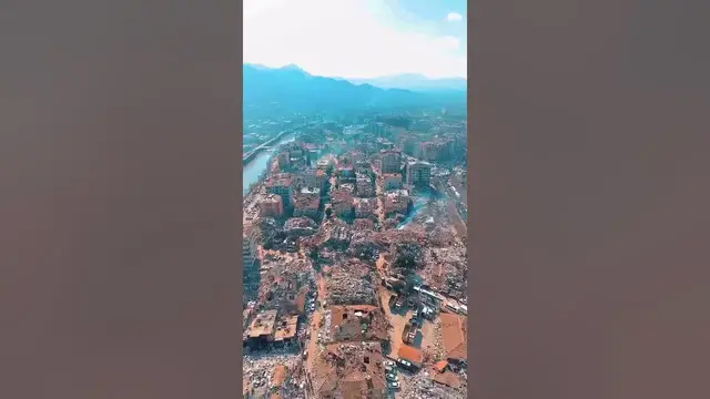 'Video thumbnail for Drone footage of Hatay after earthquakes in Turkey'
