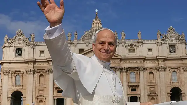 'Video thumbnail for Pope Leo calls for peace in Gaza, Myanmar and Ukraine at the end of his inaugural mass'
