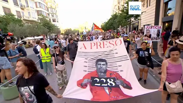 'Video thumbnail for Protesters demand regional government resigns months after deadly Valencia floods'