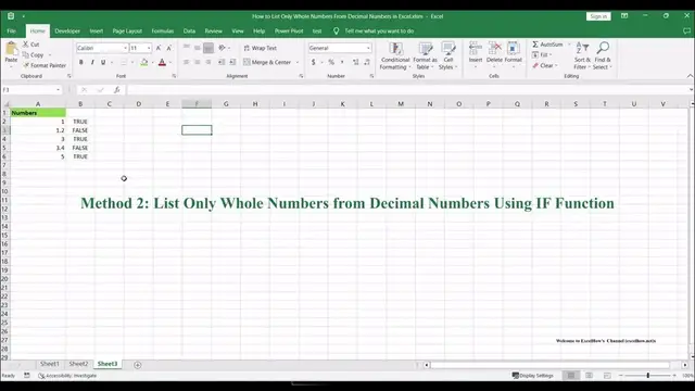 'Video thumbnail for How to List Only Whole Numbers From Decimal Numbers in Excel'
