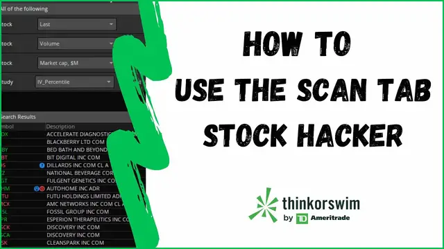 'Video thumbnail for How To Scan for Stocks | Stock Hacker | ThinkorSwim'