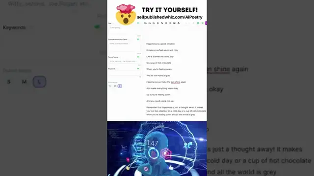 'Video thumbnail for Can AI Write A Rhyming Poem? AI Poem About Happiness: ANY GOOD??'