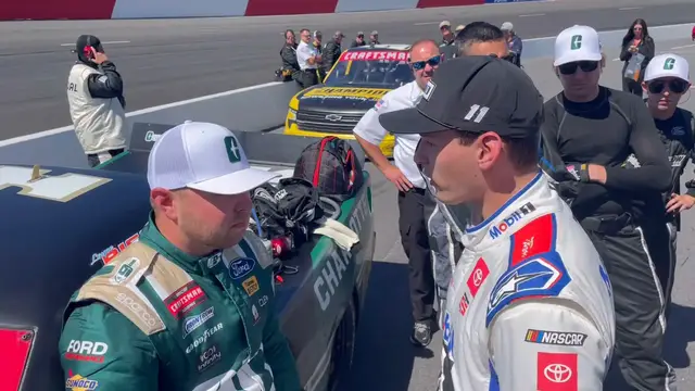 'Video thumbnail for Corey Heim Confronts Layne Riggs After Last-Lap Incident For Win'