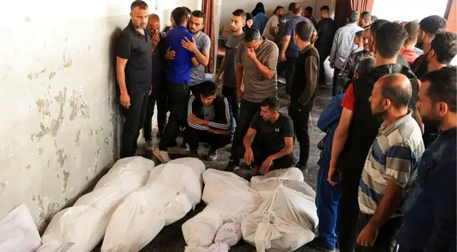 'Video thumbnail for Gaza funerals multiply as Israeli attacks hit schools, residential areas'