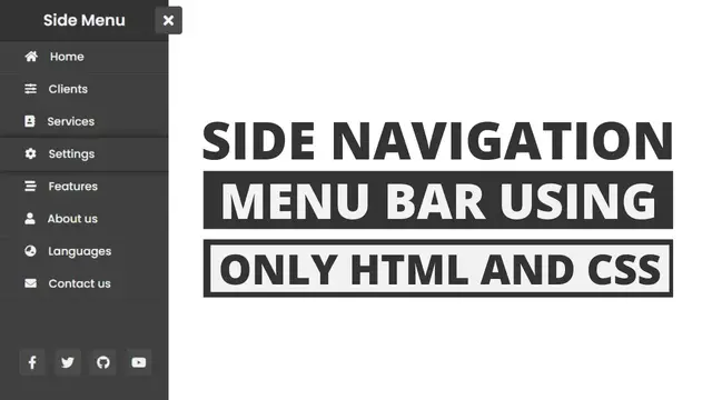'Video thumbnail for How to Create Side Navigation Bar in HTML and CSS'