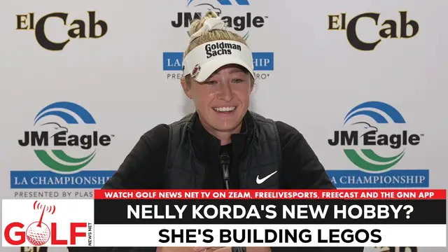 'Video thumbnail for Nelly Korda's new hobby? Building Lego'