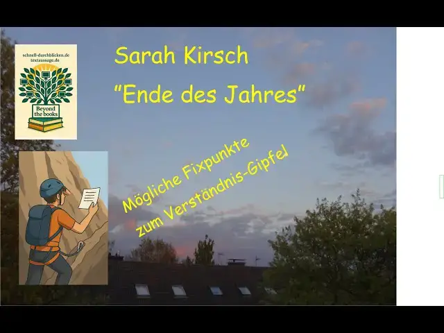 'Video thumbnail for Sarah Kirsch, "Ende des Jahres" - was man hoffentlich herausbekommen konnte :-)'