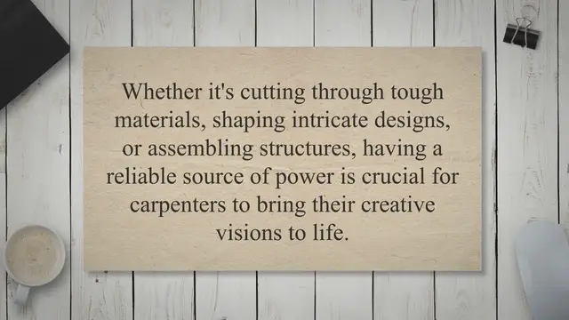 'Video thumbnail for Powering Up: How Portable Generators Revolutionize Carpentry Workspaces'