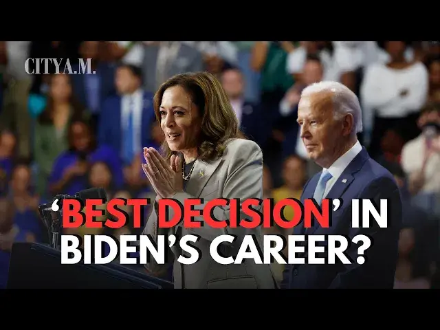'Video thumbnail for Joe Biden and Barack Obama back Kamala Harris during Democratic Party Convention 2024 speech'
