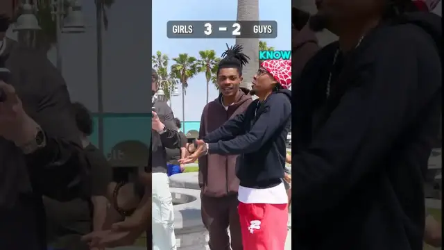 'Video thumbnail for chris stocks: guys vs girls trivia challenge at venice beach'