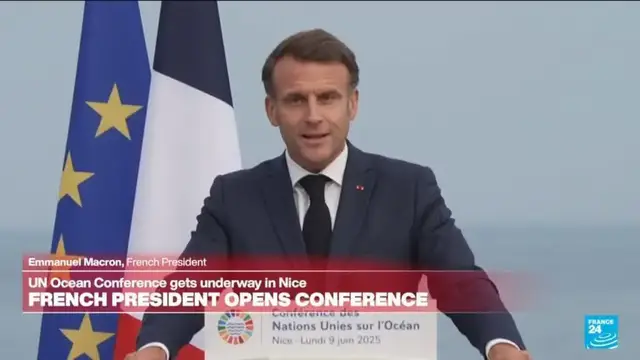 'Video thumbnail for REPLAY : Emmanuel Macron press conference at UN Oceans Summit'