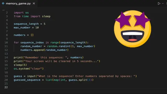 'Video thumbnail for Do You Know How to Create a Memory Game in Python?'